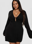 Dafnie Long Sleeve Mini Dress Black Curve