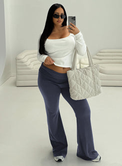 front view of model wearing Princess Polly Movement Yoga Pant Blue Curve 