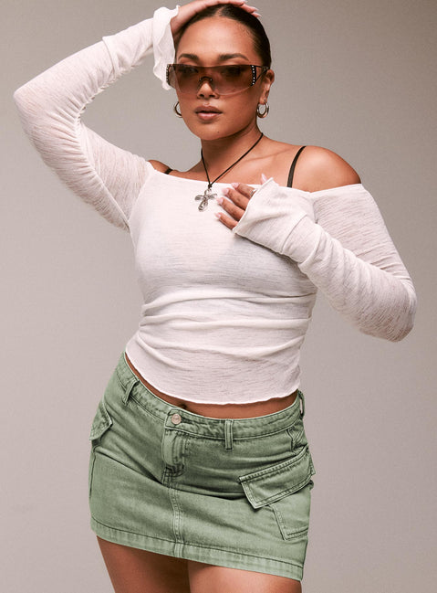 product Zakai Cargo Denim Mini Skirt Green Princess Polly  Mini Skirts 