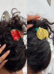 Hair clip Pack of two Fruit design Claw clip style