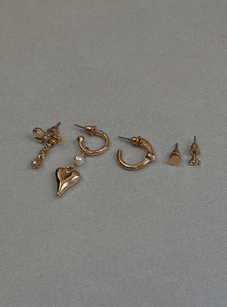 Honeymoon Earring Pack Gold