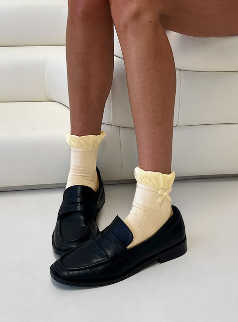 Ceyla Frill Socks Yellow Polka