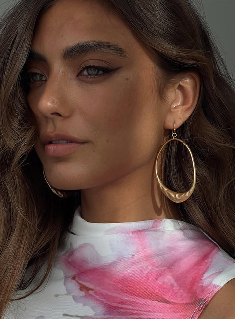 Earrings Gold-toned, stud fastening Princess Polly Lower Impact 