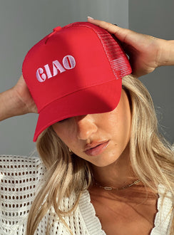 Trucker hat Graphic print, adjustable strap at back