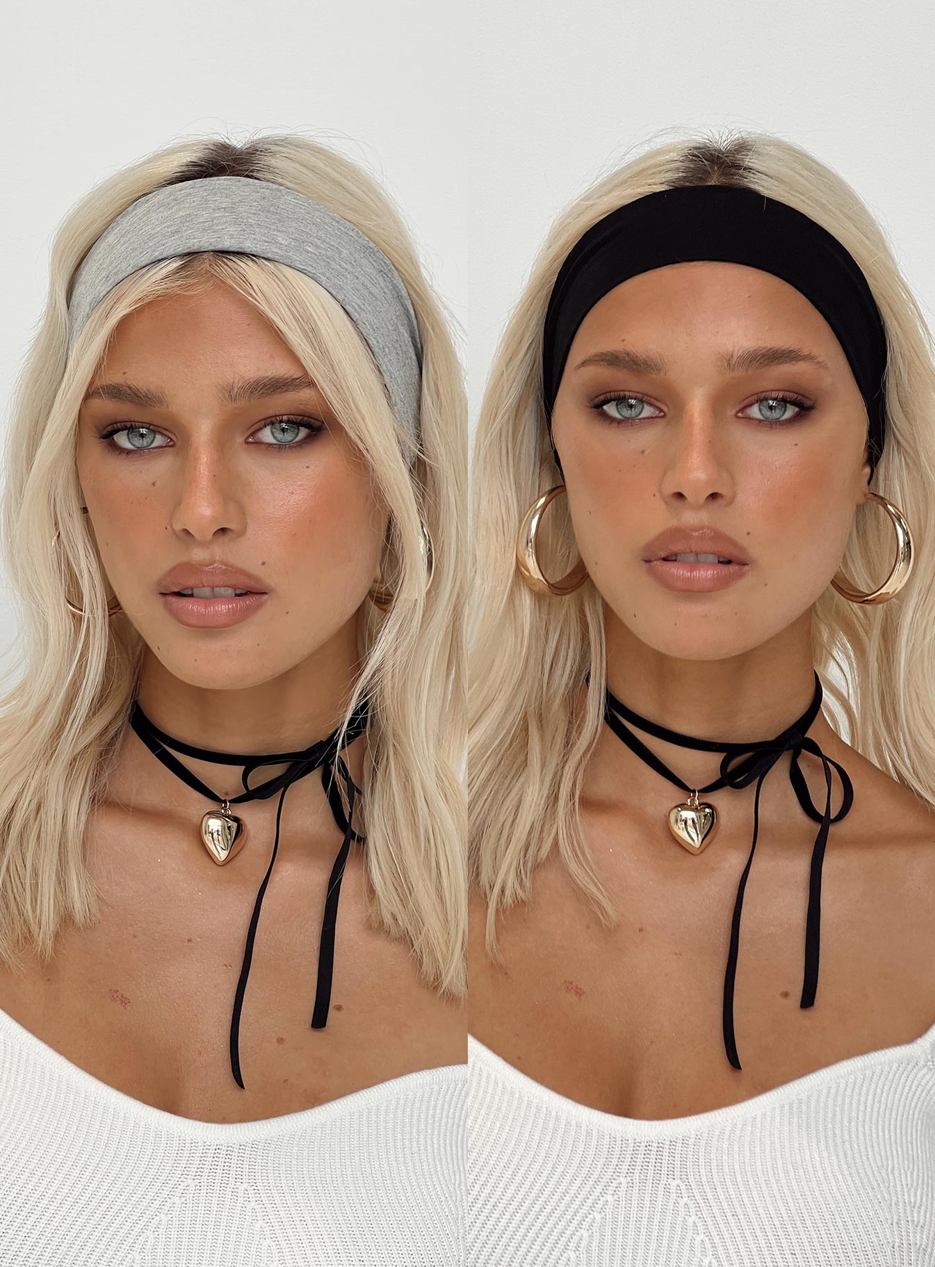 Headbeand Set includes two Elasticated Double lined