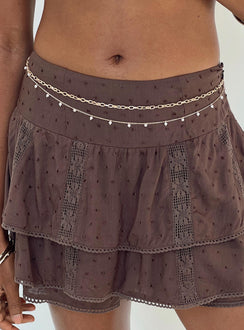 Chain belt Gold toned Pearl detail