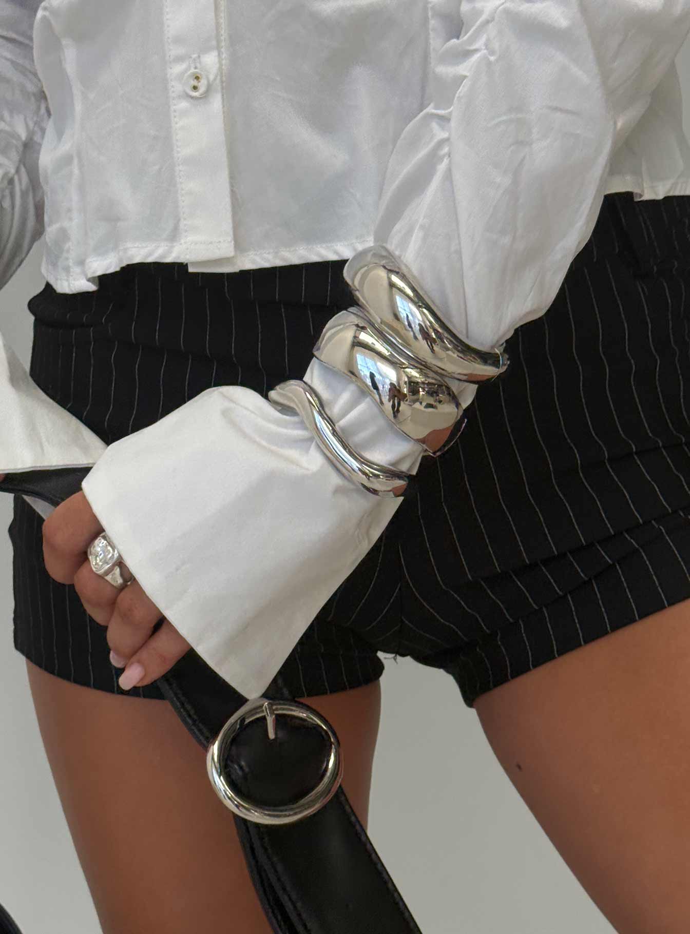Hot Gossip Cuff Set Silver