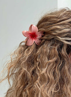 Frangipani Hair Clip Pink