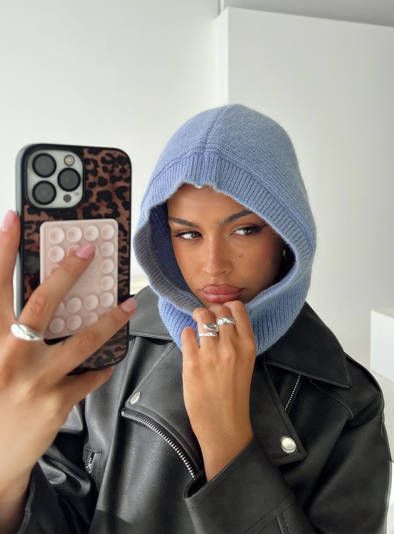 Frostwind Knit Hood Blue