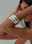 Silver-toned bangle pack Pack of three, fixed shape