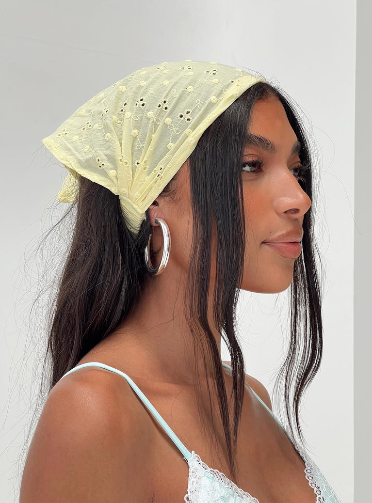 The Amalfi Anglais Headband Lemon