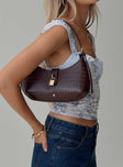 Shoulder bag Short strap, gold-toned hardware, zip fastening, internal pockets