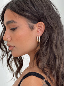 Earring pack Mixed metals, hoop style, stud fastening