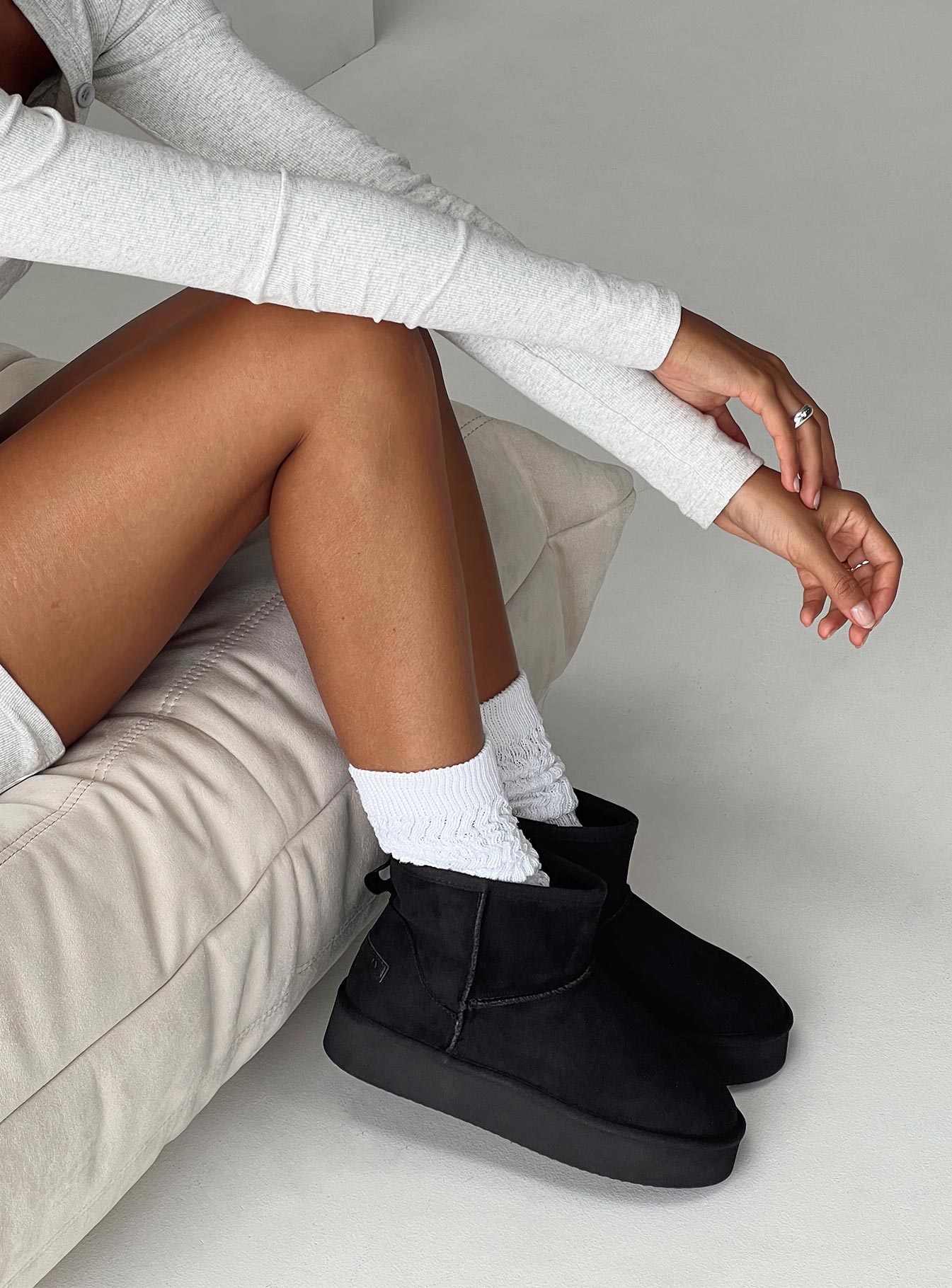 Franz Shearling Boots Black