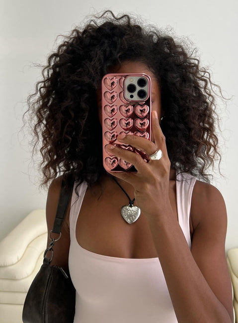 iPhone case Bubble heart design, lightweight, plastic clip on