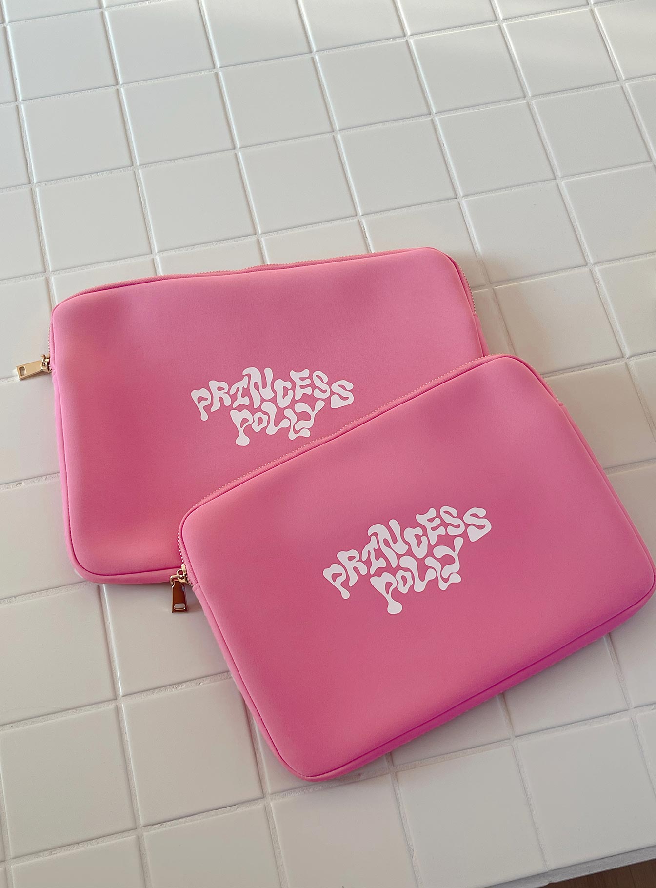 Pink Laptop case Graphic print secure zippered compartment padded for extra protection 