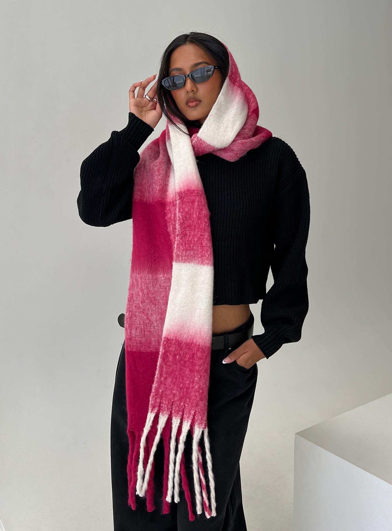 Consideration Scarf Pink Check