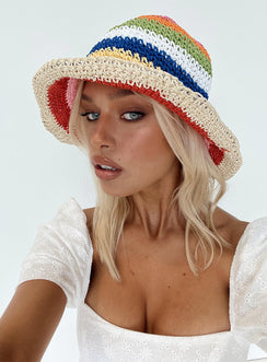 Bucket hat Crochet design Internal drawstring Wired brim