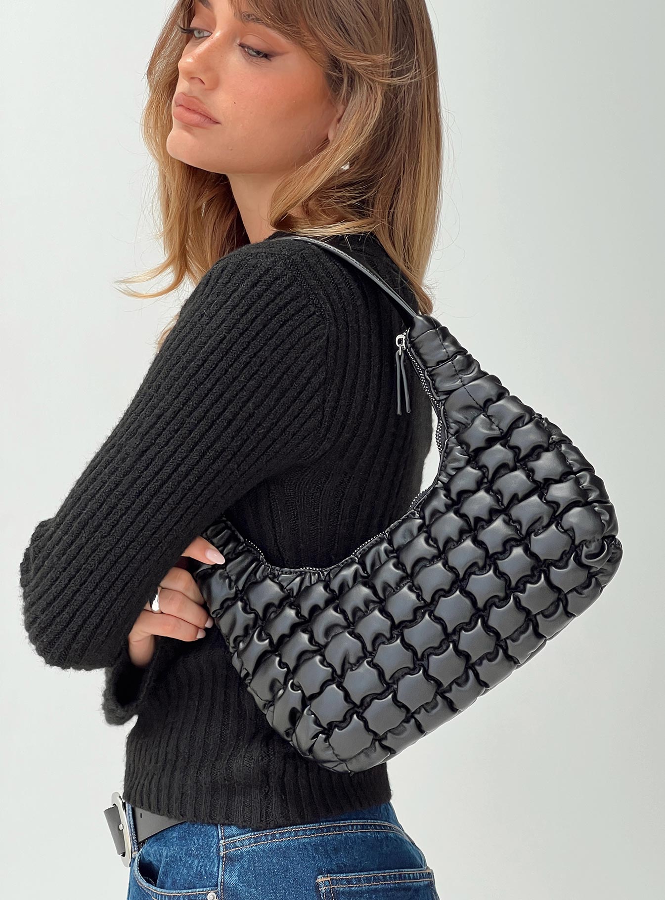 Bubbled Up Shoulder Bag Black