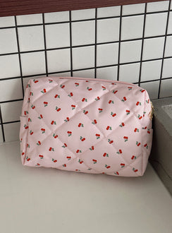On A Cloud Quilted Pouch Pink Cherry