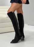 Bear Over The Knee Boots Black