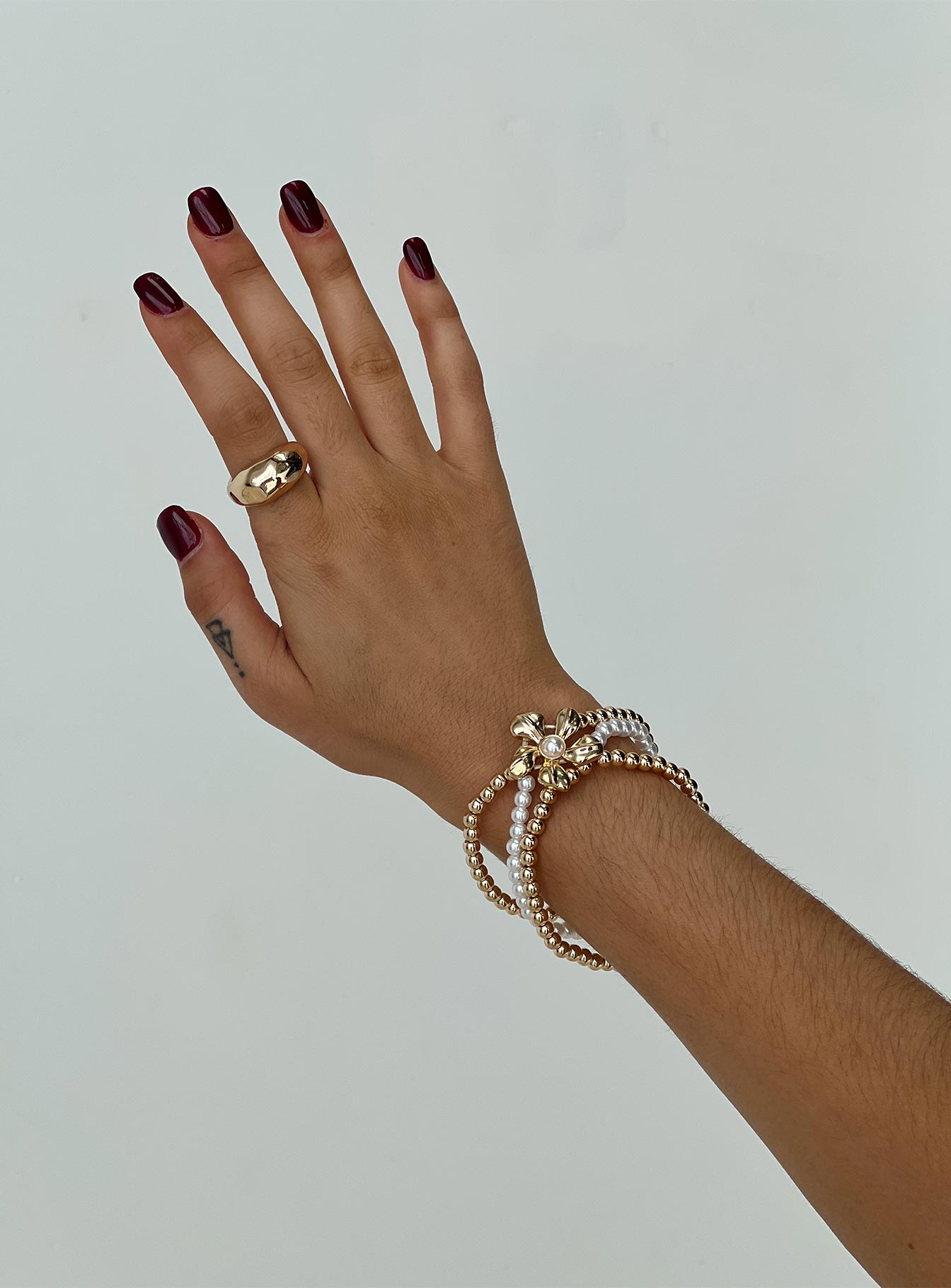 Chani Flower Beaded Bracelet Pack Gold