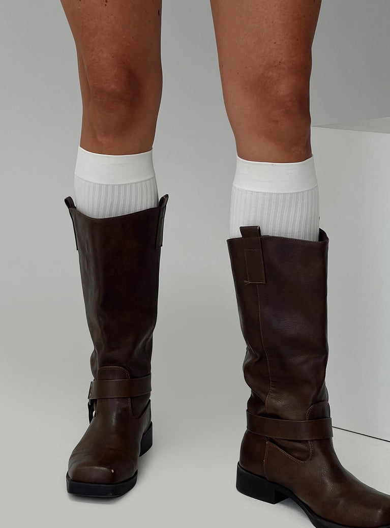 Sabryna Over Knee Socks White