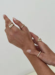 Gold-toned ring pack Pack of five, chunky style, pearl detail, lightweight