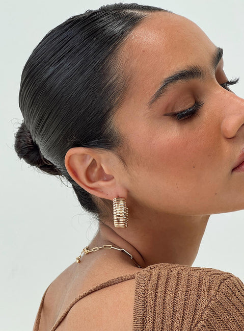 Earrings Hoop-style, gold toned