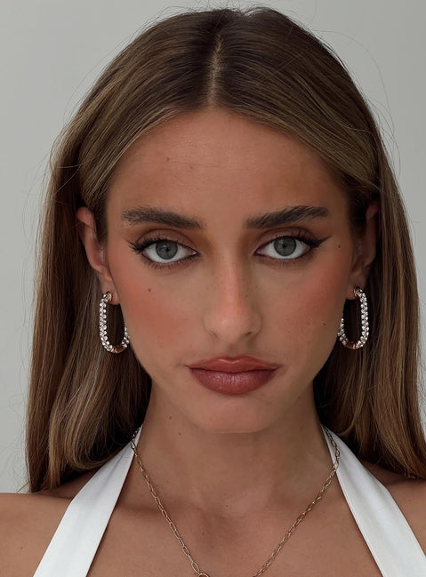 Merivale Diamante Earrings Gold