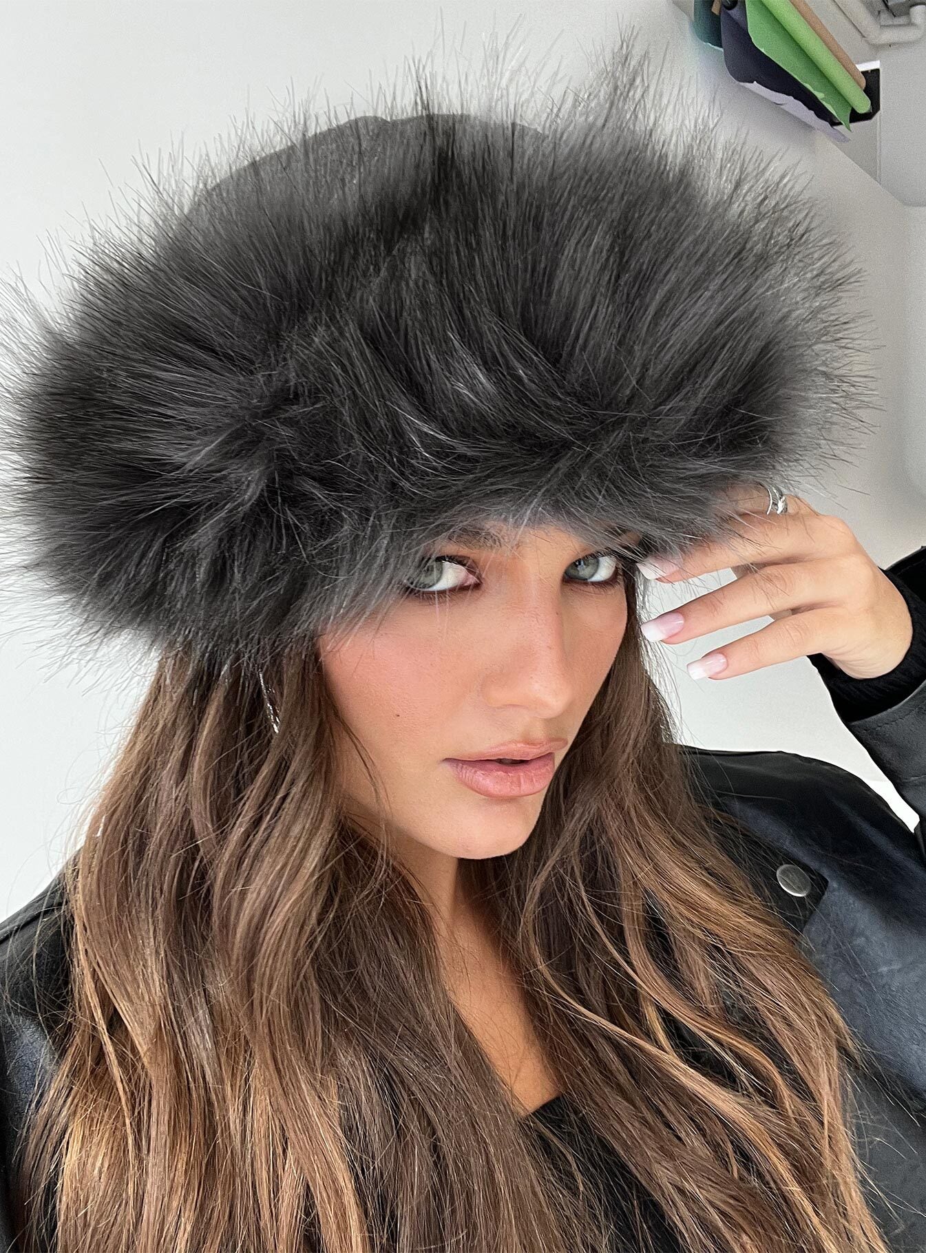 Mikella Faux Fur Hat Grey