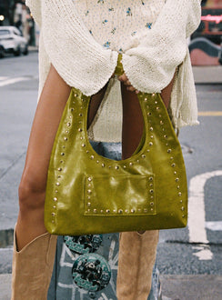 Bankes Studded Shoulder Bag Green