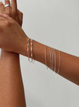 Silver-toned bracelet pack Pack of  eight, bangle style