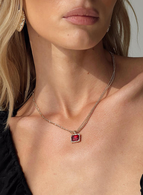 Necklace  Drop charm, one side double dainty chain , lobster clip fastening