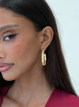 Gold-toned earrings Hoop style, stud fastening