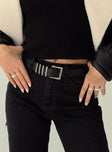 Faux leather belt Silver-toned hardware, buckle fastening