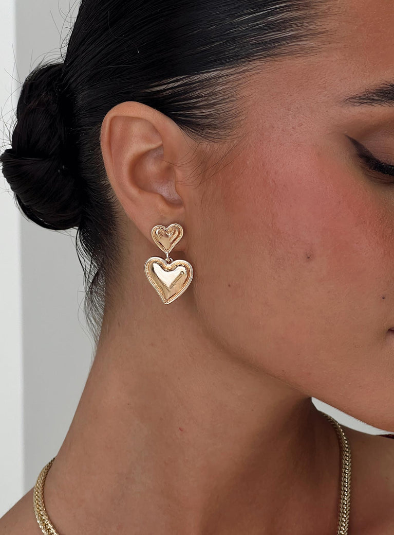 Think Fondly Earrings Gold