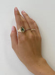 Gold-toned ring pack Thin bands, lightweight, gemstone detail