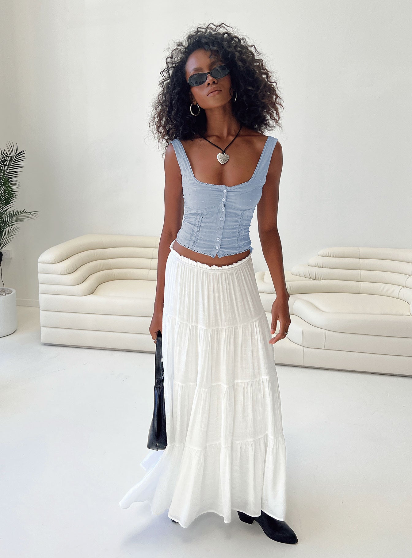product Mya Maxi Skirt White Princess Polly  
