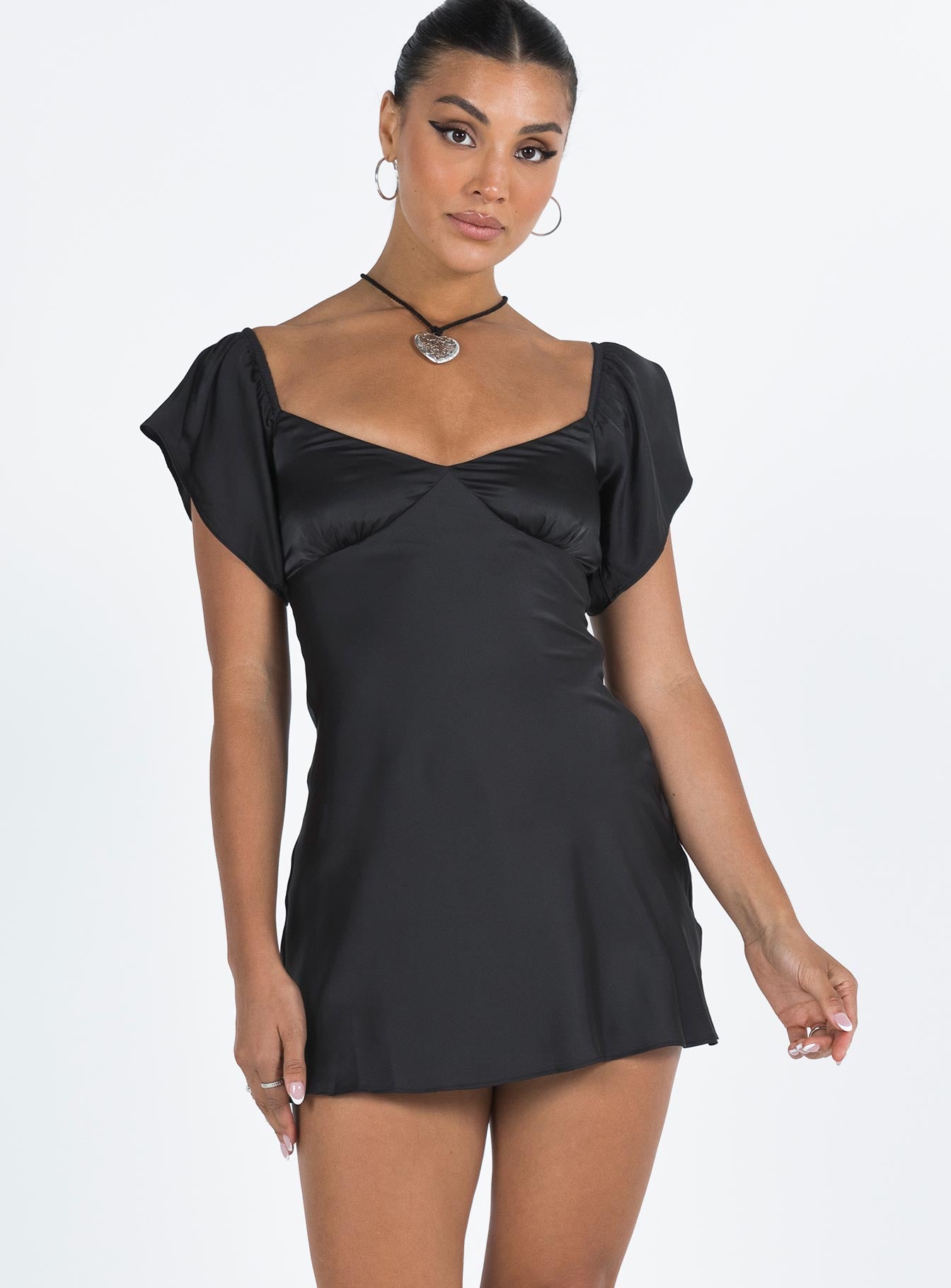 product Princess Polly Asymmetric Neckline  Isabel Mini Dress Black