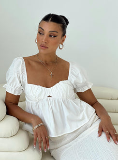 product Princess Polly Short Sleeves Square Neck  Arbour Top White