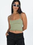 product Princess Polly Sleeveless Asymmetric Neckline  Premier Layered Tank Top Green