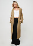 Finneas Longline Cardigan Beige Princess Polly  long 