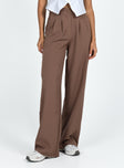 Princess Polly high-rise  Archer Pants Brown Lower Impact