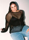 The Kennedy Sweater Black Curve Lower Impact Princess Polly  regular 