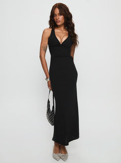 Mesmerise Halter Maxi Dress Black