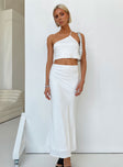 Matching set Crop top One shoulder top Adjustable shoulder strap Maxi skirt Invisible zip fastening at side