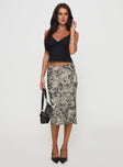   front view of model wearing Princess Polly Aubriegh Paisley Midi Skirt Multi Midi Skirts 