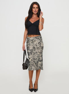   front view of model wearing Princess Polly Aubriegh Paisley Midi Skirt Multi Midi Skirts 