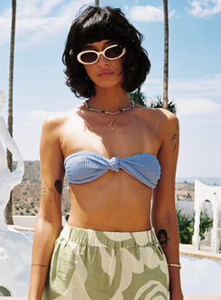 Penelope Strapless Bikini Top Blue